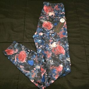 NWT Bally Total Fitness Womens Kayla High Rise Floral Ankle Leggings‎ Size Small